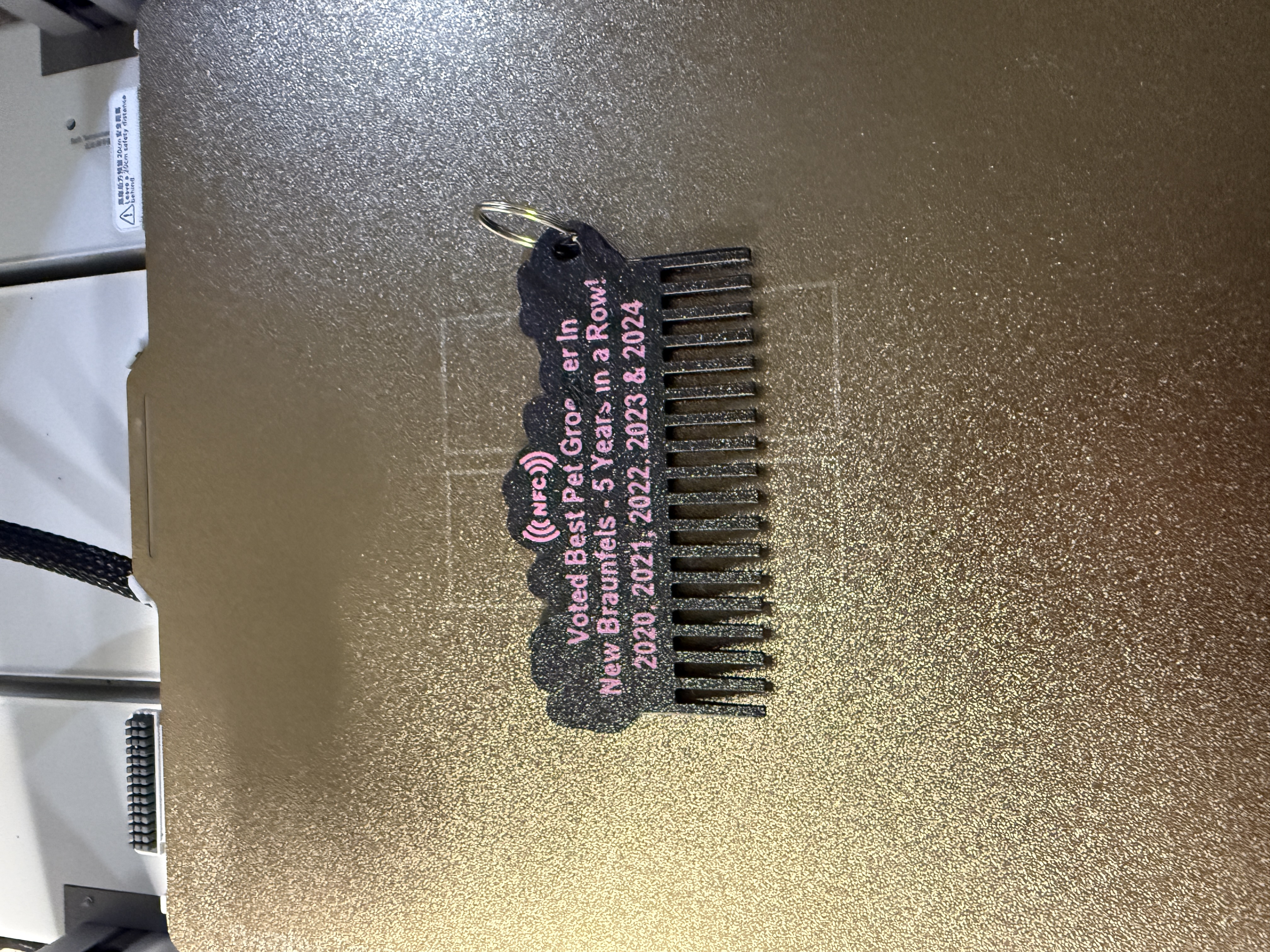Custom Comb Keychain Back